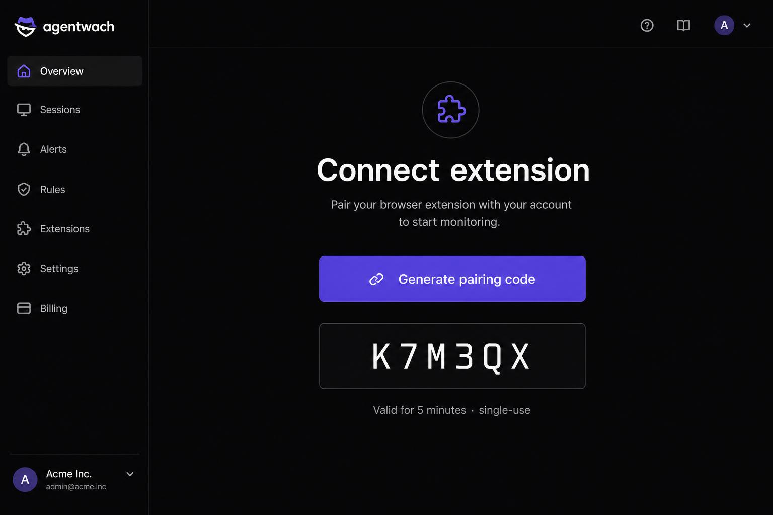 Step 1: Generate a code